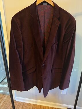 Madison Men's Velvet Sport Coat in Deep Wine